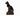 Black basset Egyptian cat statue on white background