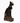 Black basset Egyptian cat statue on white background