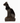Black basset Egyptian cat statue on white background